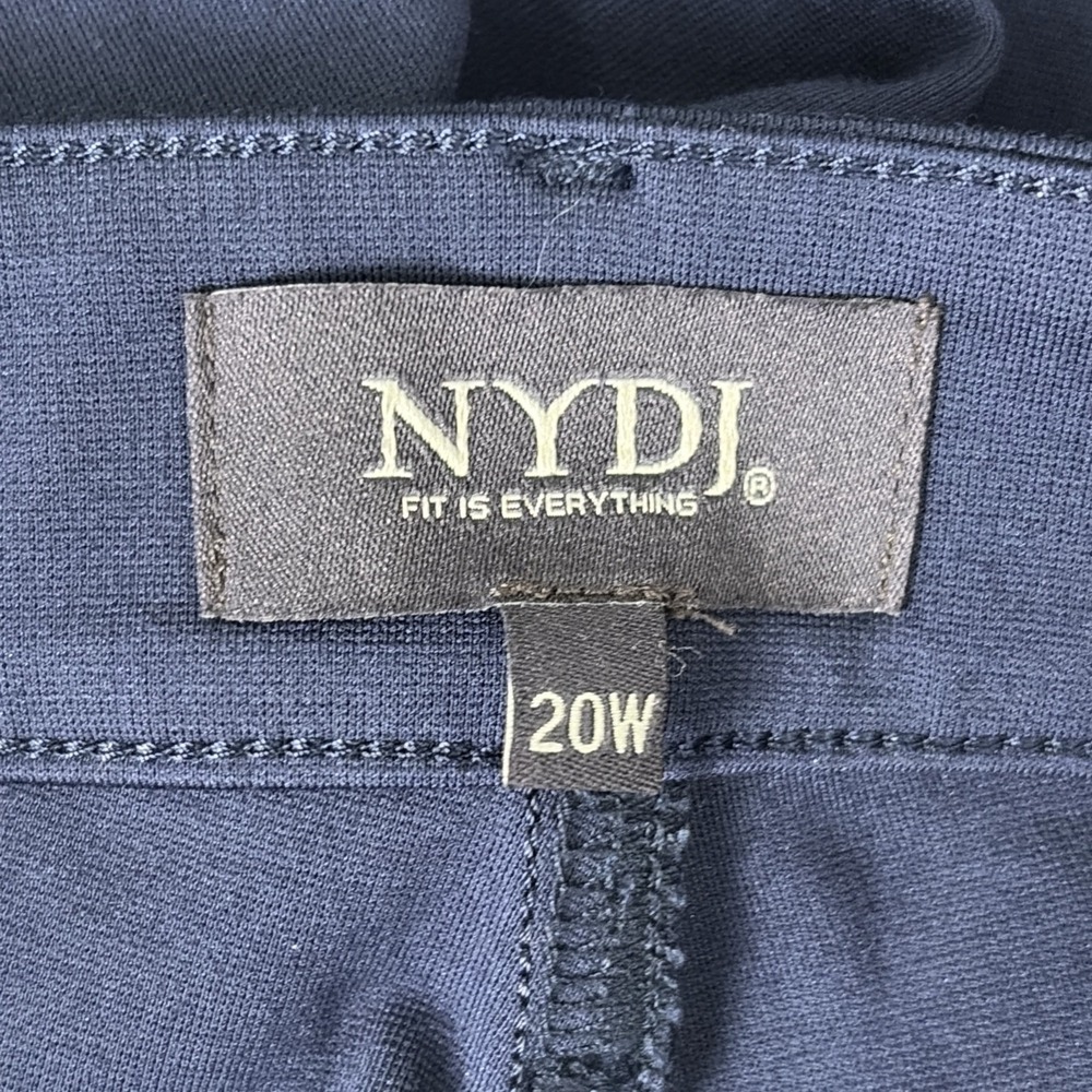 NYDJ Marilyn Straight Knit Pants Womens 20W Navy Blue Stretch Career Lift X Tuck - Picture 8 of 15